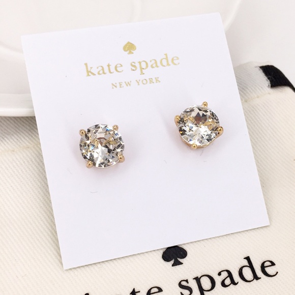 kate spade Jewelry - Kate Spade Small Clear Gumdrop Round Stud Earrings